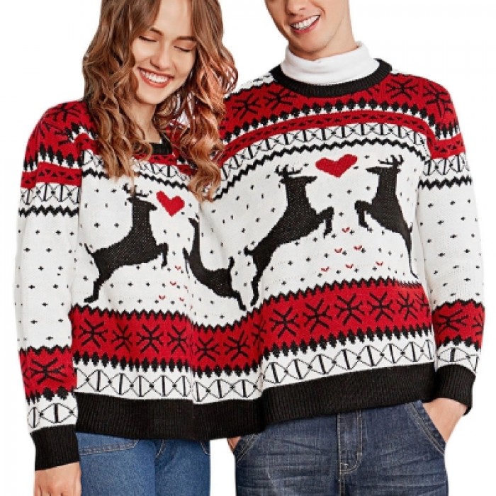 Two-piece Suit Christmas Home Casual Couple Wearing