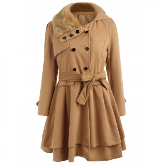 Skirted A Line Coat with Belt